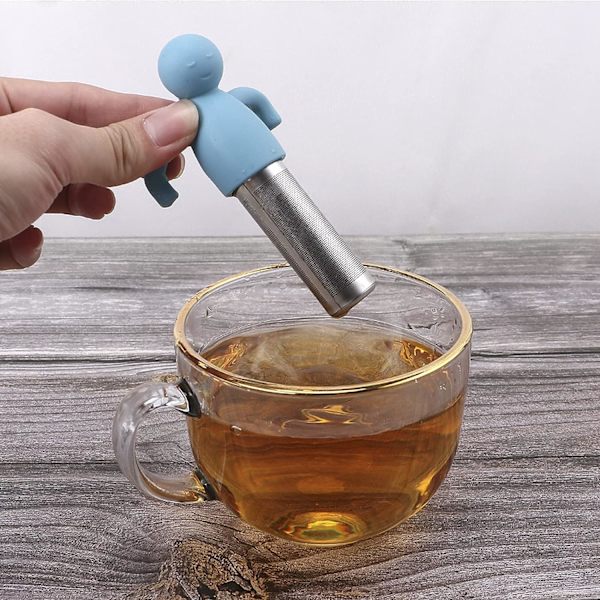 2 stk. Rustfrit Stål Silikon Te-Infuser, Hængende Te-Filter Te-Infuser til Løse Blade Te Silikon Te-Infusere til Tekander, Kopper og Kop (Blå