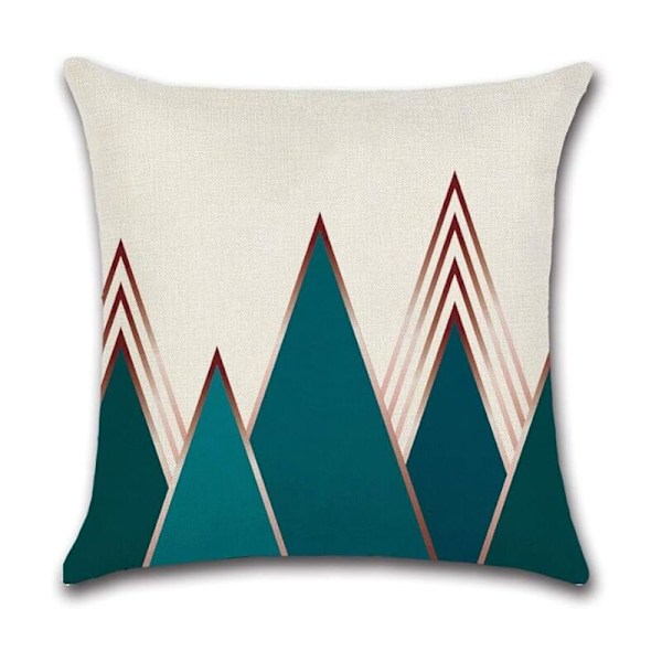 4 st kuddfodral 45 x 45 cm, dekorativa fyrkantiga örngott sofföverdrag blå kudde triangelmönster geometriskt mönster bomull linne hus för sovrum