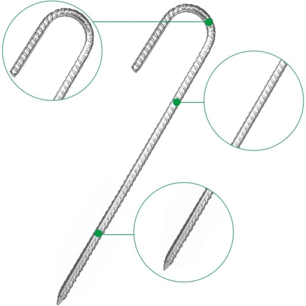 Set med 10 st 32 cm markankare, tältspik med mejselspets i änden, idealisk för att säkra staket, tält, markiser, trädgårdsskjul, studsmatta
