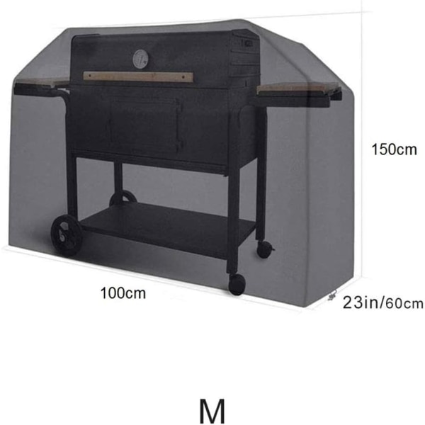 Vattentätt grillöverdrag 100 x 60 x 150 cm svart