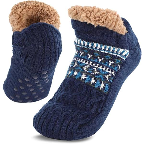 Herreslippersokker, fluffy slippers hjemmesokker, seng varme sokker, skridsikre fortykkede vintersokker, vinter indendørs gulvsokker