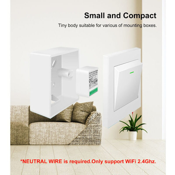 Smart Switch Zigbee Fjernbetjening Usynlig kontakt Nul brandkontakt Skjult timer