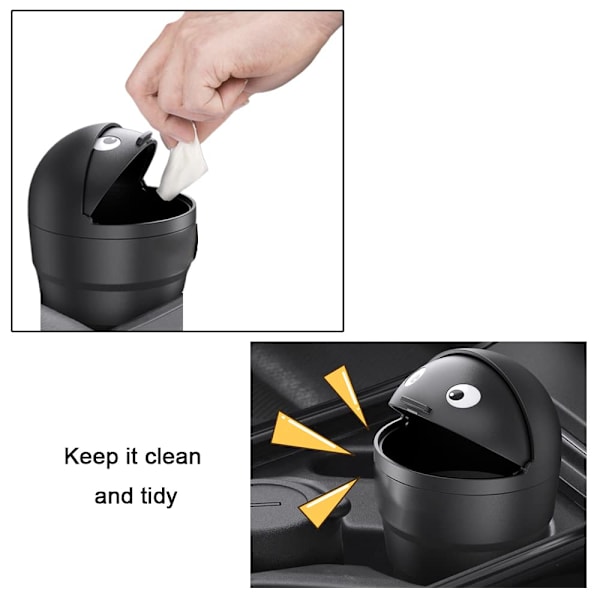 Bil Skraldespand Mini Affaldsbeholder med Låg Plastik Skraldespand til Bil Hjem Kontor Organizer
