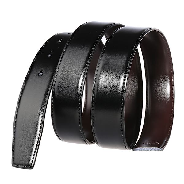 Musta vyö - Miesten nahkavyö, säädettävä miesten nahkavyö, 34 mm leveä, 110-130 cm