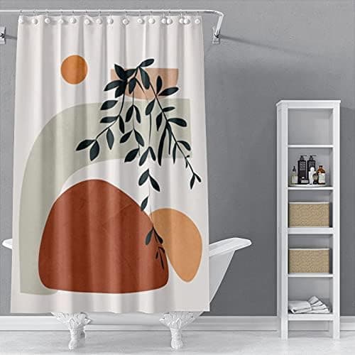 Modern Abstrakt Tyg Duschdraperi - Elegant Bohemisk Stil för Badrum 180 x 180cm
