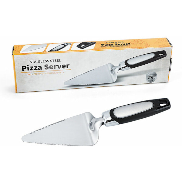 Piirakkalapio ja pizza - ruostumaton teräs - hopea ja musta - 25 cm, 92g