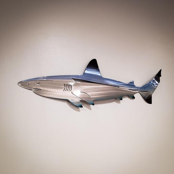 Shark Metall Kunst Veggdekorasjon Stue Soverom Hjemmedekorasjon