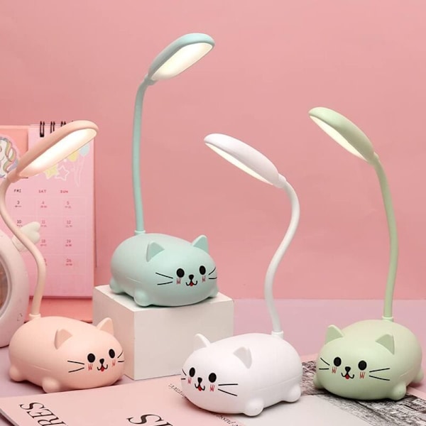 Set med 4 lekfulla läslampor, uppladdningsbara via USB, Vikbar djurbordslampa för att lära sig läsa och skydda synen