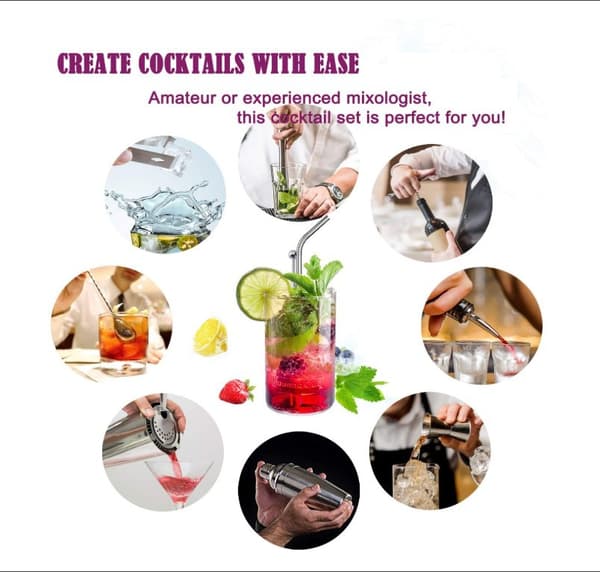 Isglas cocktail shaker, velegnet til hjemme- og professionel bartending