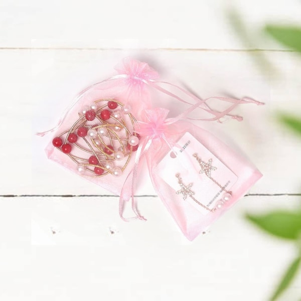 100 stk. Organzaposer, 7x9cm, Organza Gavepose, Smykkepose, Bryllupsposer, Lavendelposer, Bryllupsgave