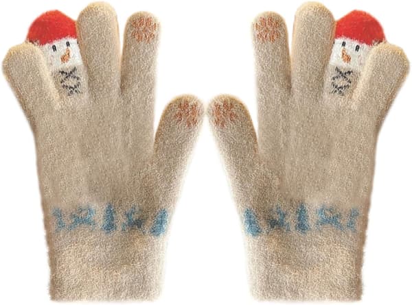 Termiske handsker til kvinder, termiske handsker, Yeti-strikkede handsker, foret handsker til kvinder til koldt vejr