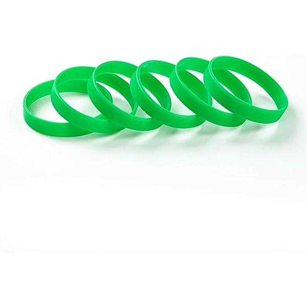 Grønn engros 6 stk/pakning monokrom gummibånd silikon armbånd