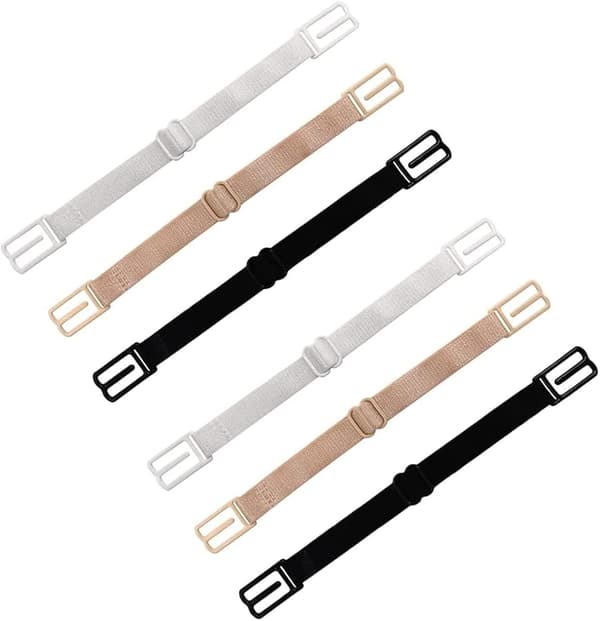 Skridsikker BH-stropper, 6 stk. BH-stropholder Elastisk stropholder Passer til alle kopstørrelser (Sort, Beige, Hvid)
