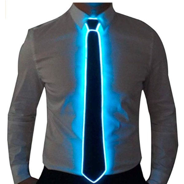 (Blå) LED Lysende Slips Glow Lysende Slips Neon Led Slips LED Lysende Slips Kul Nyhetsslips For Fest