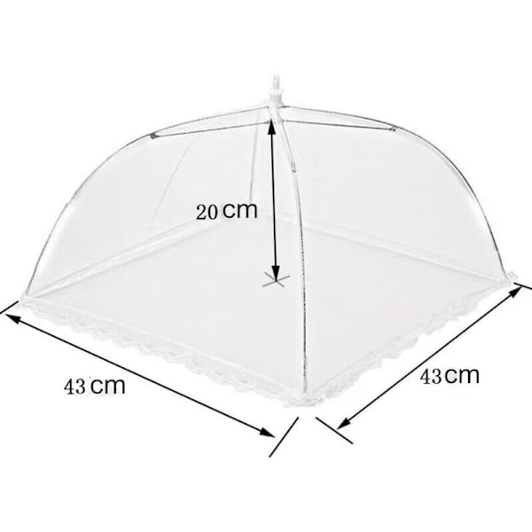6x myggnett, fruktnett, anti-fluehette, myggnetting, matbeskyttelseshette, 43cm