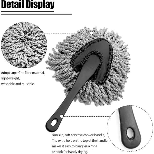 2-pakning Ultra Soft Mikrofiber Bil Dashbord Støvbørste, Gjenbrukbar Håndholdt Støvklut, Rengjør Skitt og Støv Innvendig og Utvendig
