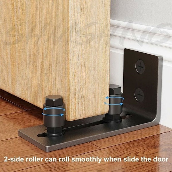 2 kpl Liukuovien lattiaohjaimia - Musta - RWSliding Door Hardware