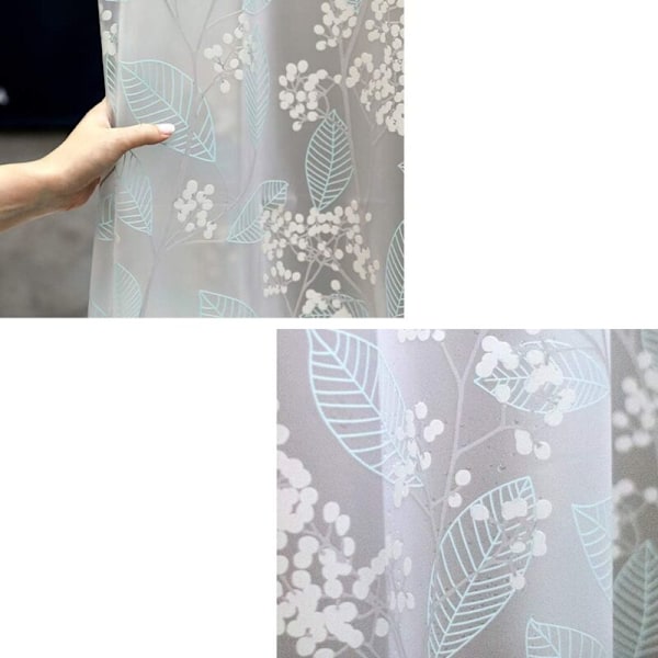 (Størrelse: 120 x 200cm)) Hvidt gennemskinneligt bruseforhæng, Eva vandtæt bruseforhæng, hvid bruseforhængsring, badeværelsesvinduesgardin 72 \"B × 72\"