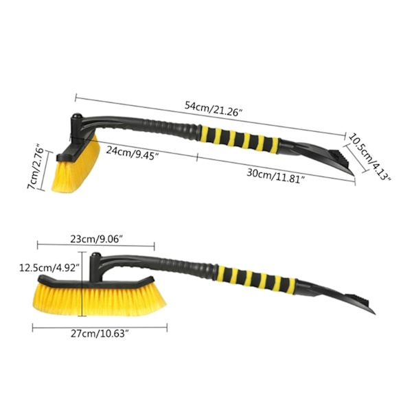 Monitoiminen talvinen auton jääraappa, tuulilasin lumisivellin, irrotettava lapio, suora postitus (väri: musta ja keltainen)
