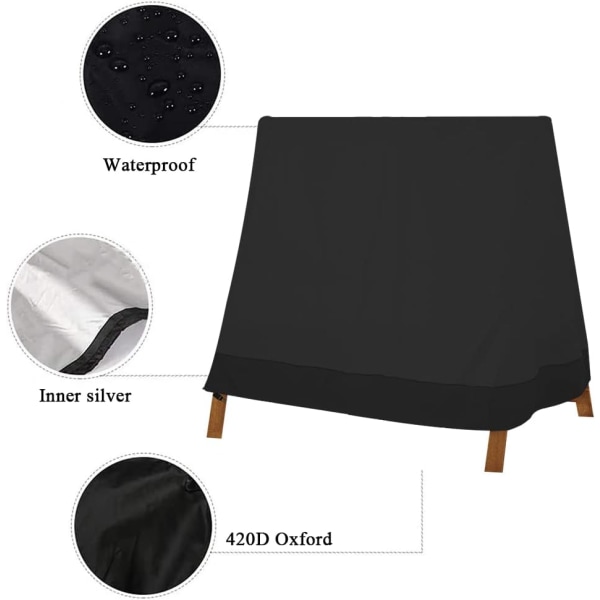 Have Cover til gyngestol, A-ramme gyngestol Cover 183x139x170 Støv Sol Proof Canopy Swing Covers Hængekøje stol Cover Udendørs møbelbeskytter (210D)