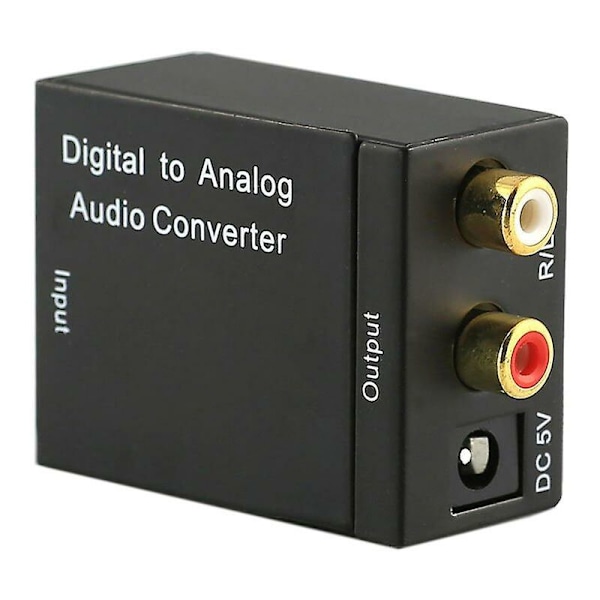 Digital ljudomvandlare till analog koaxial optisk koaxial digital Toslink till analog RCA L/R omvandlare förstärkare adapter