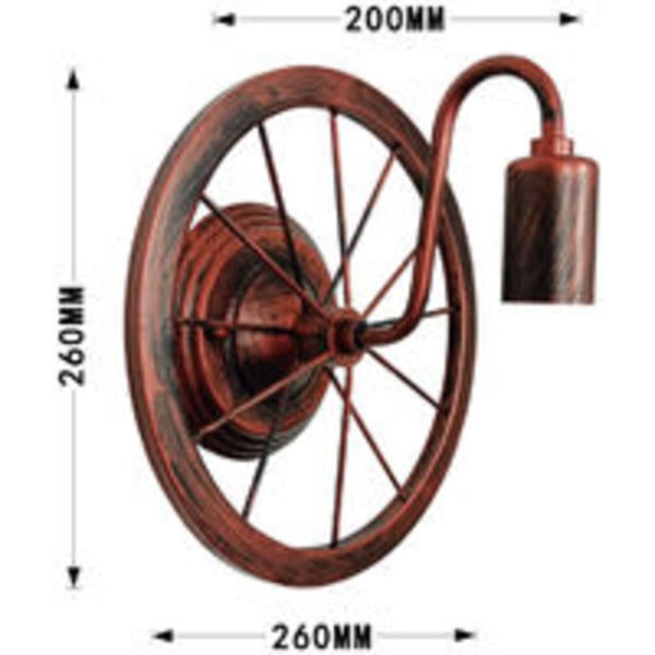 Vägglampa, rostfärgad lampa, lämplig för sovrum, vardagsrum, bar, café och restaurang