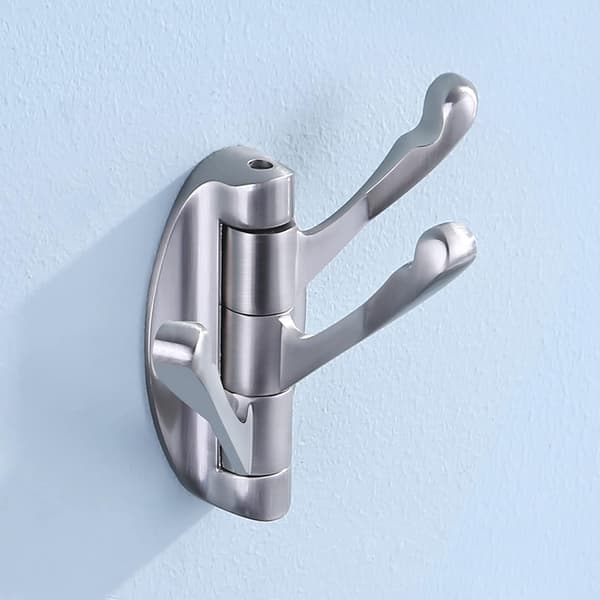 SOLID METAL Swivel Hook Heavy Duty Folding Swing Arm Triple Coat Hook with Multi Three Foldable Arms Towel/Clothes Hanger for Bathroom Kitchen Garag