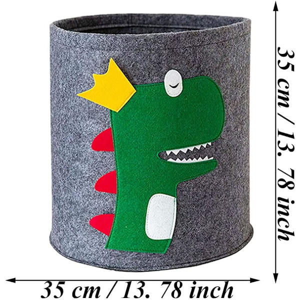 Filtetøykurv - Dinosaur Baby Hamper Rund Sammenleggbar Oppbevaringskurv for Kontor Soverom Klær Bøker