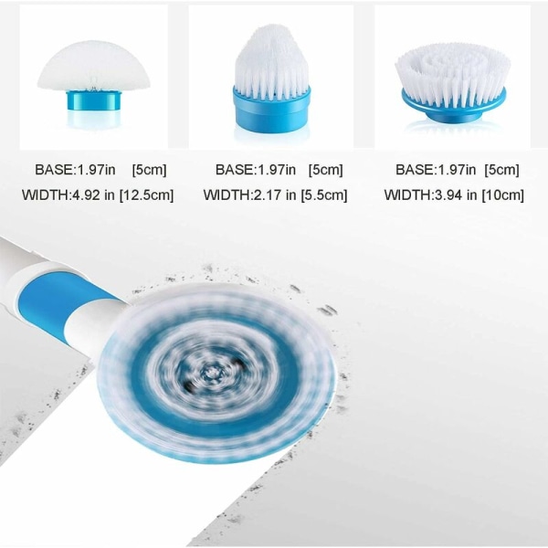 Spin Scrubber 3-pack utbytesbara elektriska rengöringsborsthuvuden för badrum, kakel, golv, vägg, dusch, badkar och kök