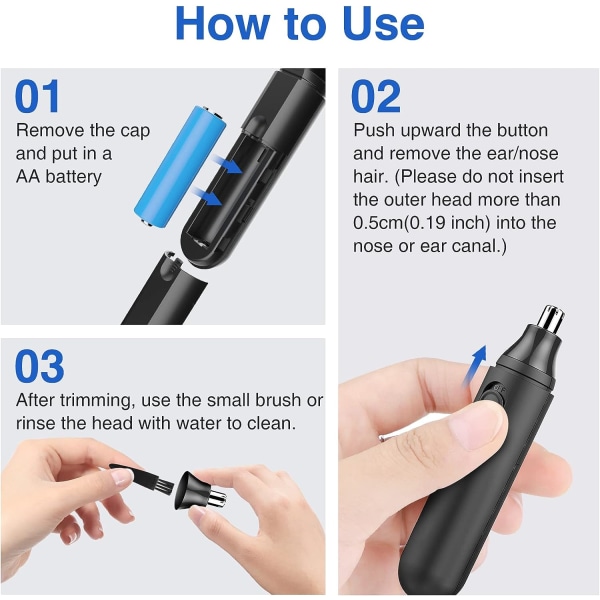 Nesetrimmer for menn, elektrisk nesetrimmer, nesetrimmer for menn - Smertefri nesetrimmer, batteridrevet nesetrimmer