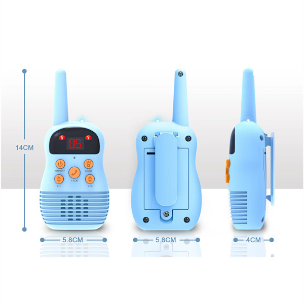Walkie Talkie Børnelegetøj med LCD Lommelygte Lyd Klar, Håndholdt Børne Walkie Talkies til Udendørs Eventyr, Camping, Vandreture (4pak)