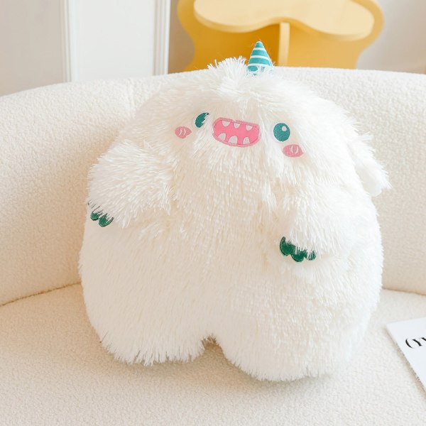 Sød stor monster plysdyr Kawaii plys pude blød kæmpe blød plys komfortabel tegneserie (hvid 45cm)
