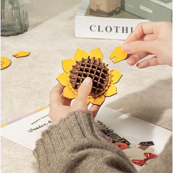 Blombukett Set Mini Konstgjorda Blommor Present Block, DIY Bukett Block(solros)