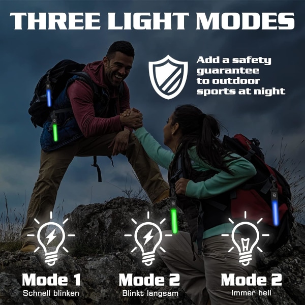 4-pakke 3-modus LED-blinkende reflekterende LED-hengelampe for barn Reflekterende reflekterende lysstripe for skolebag ryggsekk fotturer løping jogging gjør