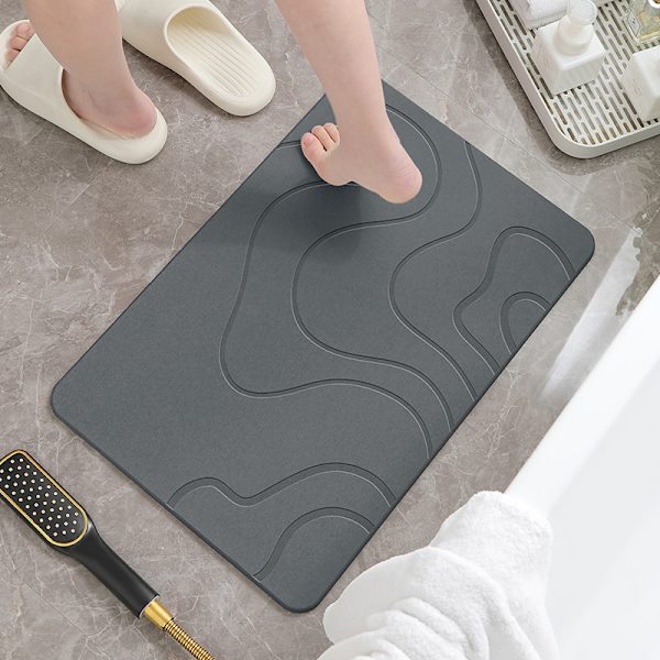 Halkskyddad badrumsmatta i diatoméjord, 23,5\" x 15,5\", superabsorberande, snabbtorkande badrumsmatta, multifunktionell, miljövänlig bad