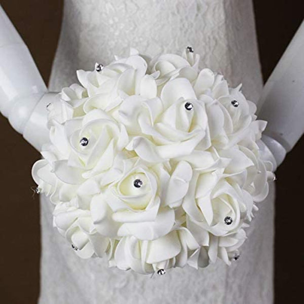 Brud Kunstig Blomst Bryllupsutstyr, Brud Bukett Brudepike, Brudebukett Bryllup Kunstige Blomster