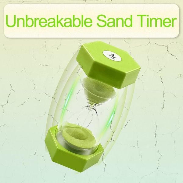 Timglas Timer Färg Timglas Kök Timer, Visuellt Hjälpmedel för Spel, Matlagning och Träning (5 Minuter, Grön )