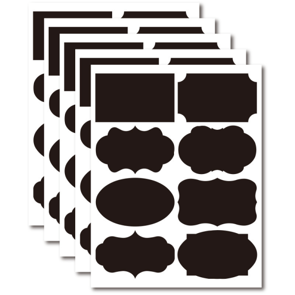 Krukkeetiketter, 64 stk. - Tavleetiketter