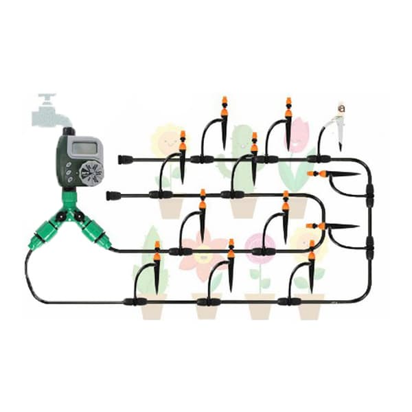 Hagesprinkler med automatisk timer, vanningstimer, uten batteri