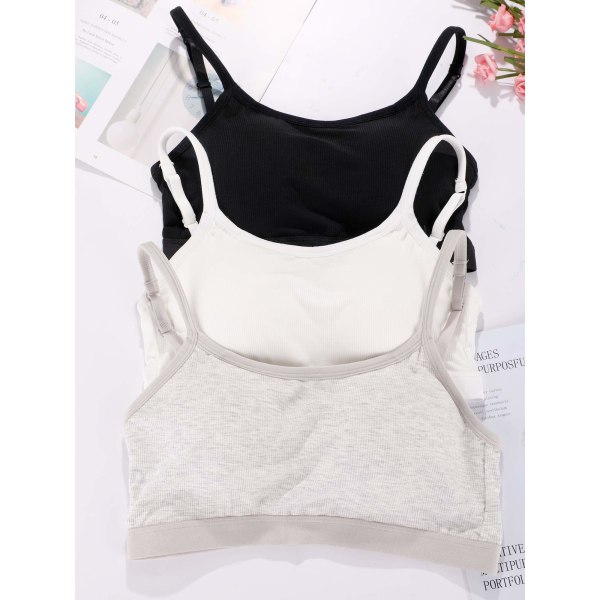 3 stykker Mini Camisole BH Polstret BH Tank Top BH Dame Sports BH med stropper