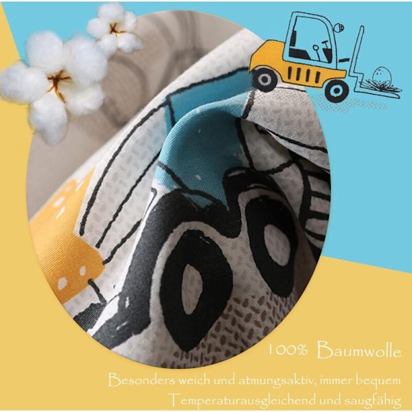 Sengesett i bomull for babyseng (dynetrekk 120x150cm) (dinosaur)