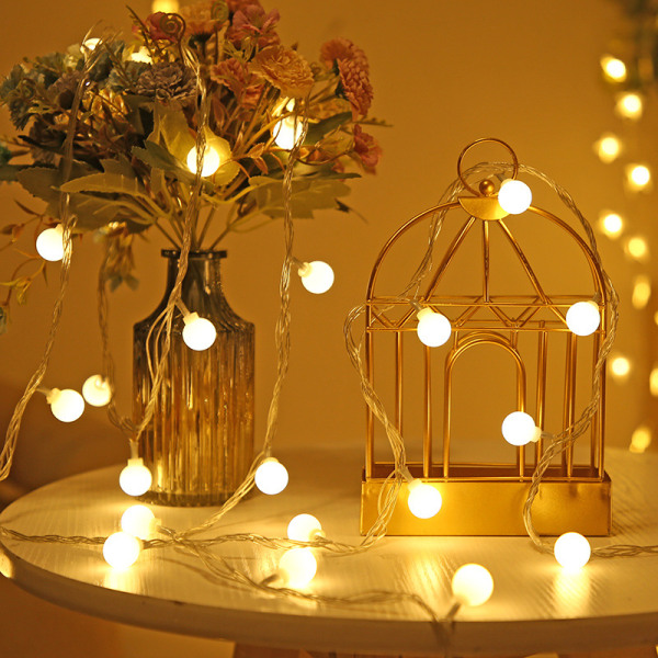 AC-drevne eventyrlys, 6M/40 LED utendørs lysslynge, varm hvit, IP44 vanntett, 8 moduser, minnefunksjon, for juletre, fest, bryllup,