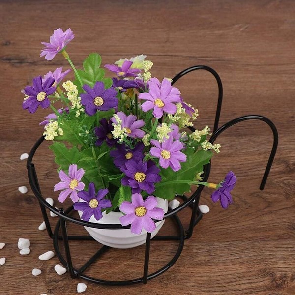 Pieces Rund Blomsterställ Krok, Rund Balkong Plantställ, Metall Staket Krukhållare, Hängande Räcke Växtkruka Staket, Lämplig för Balkong, Trädgård, Fe
