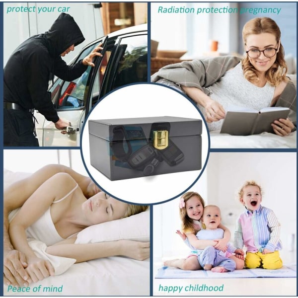 Avaimeton Go -suojaus Auton avainkotelo, Auton avainsuojaus Avaimeton Radioavainsuoja Rfid Auton avainsuojaus Säteilynsuojakotelo Avainkotelo (Musta)，HANBING
