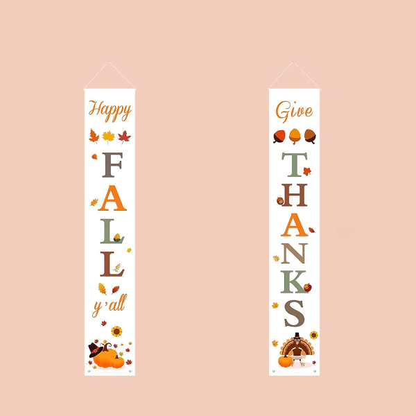 Höstdekor Höstdekorationer för hem Glad höst Y'all Ge tacksamhet Veranda banderoller för Thanksgiving dekorationer Välkommen höst skyltar