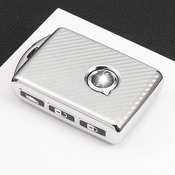 Silver - Bilnyckelskydd för Volvo XC40 XC60 XC90 XC70 S60 S80 S90 C30 V70 V90 T5 T6 T8 2017-2020 TPU Bilnyckel Fjärrkontrollskydd Nyckelfodral Skydd Med Ke