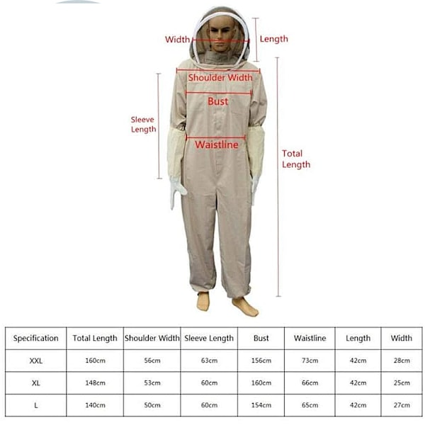 Professionell biodlaroverall med XXL självstående slöja brun