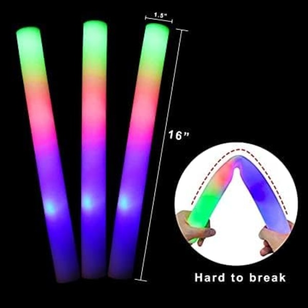 18PCS Foam Glow Sticks, LED Glow Sticks 3 Modes Flashing Glow Sticks Party Supplies for Parties, Concerts and Events