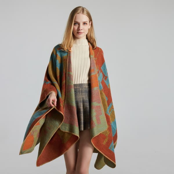 Jacquard slids plüsch sjal wrap vinter varm kappe til kvinder