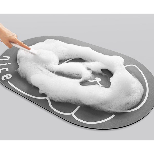 Kylpymatto Piirretty Lattiamatto Koti Kissa Tulee - Harmaa 50*80cm